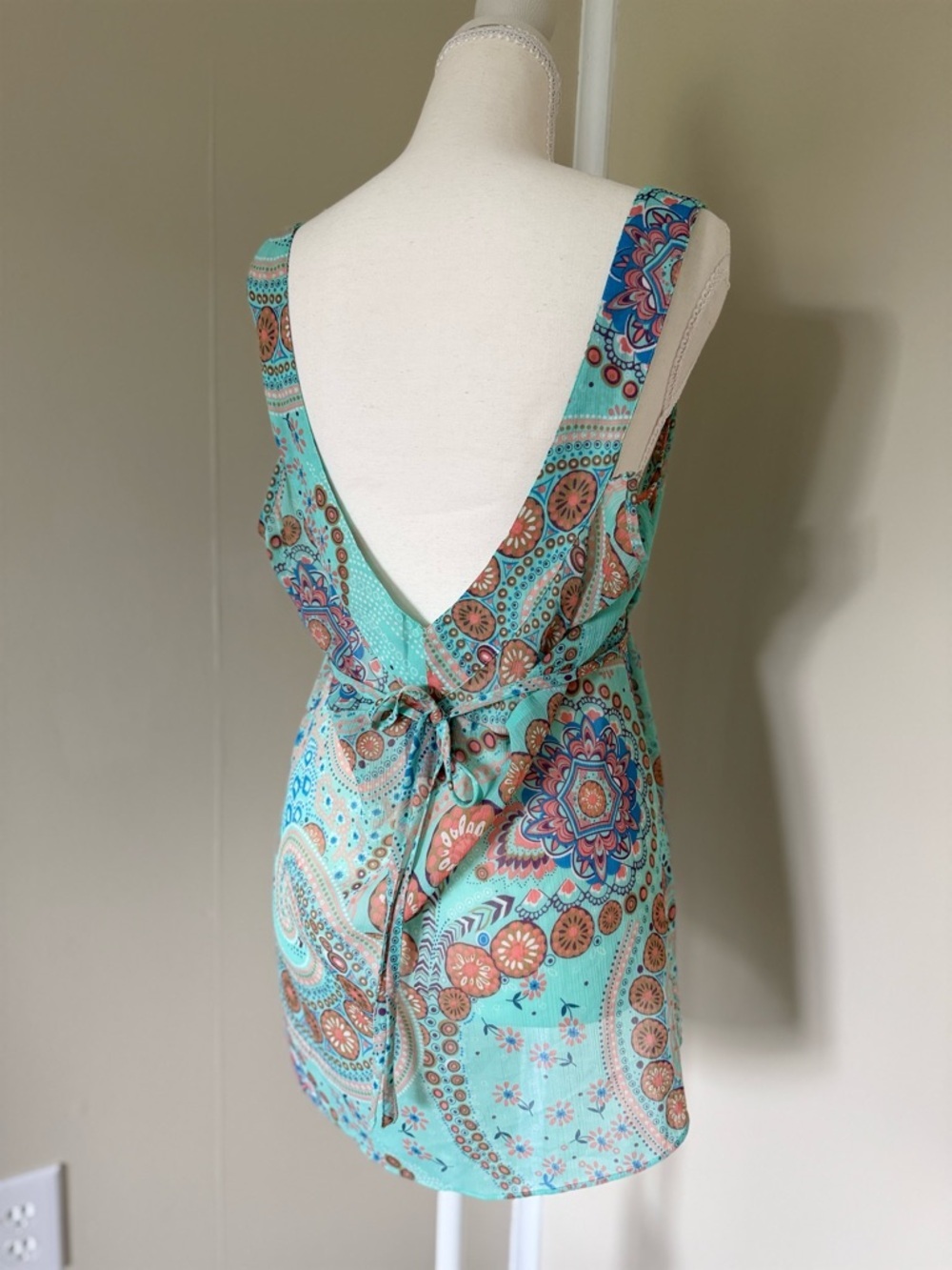 Vintage Glassons Y2K Tank Fairy Core Paisley Tie-Back Camisole - Picture 2 of 12